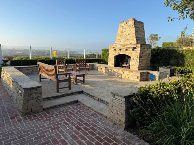 Outdoor Fireplace & Seating Area